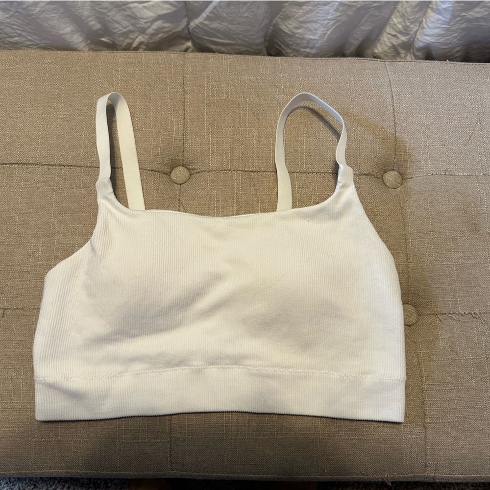 Aerie White Ribbed bra